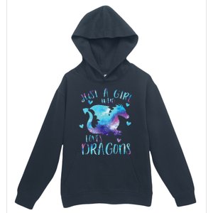 Funny Just A Girlss Who Loves Dragons Galaxy Space Dragon Cute Girlss Urban Pullover Hoodie