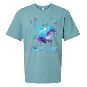 Funny Just A Girlss Who Loves Dragons Galaxy Space Dragon Cute Girlss Sueded Cloud Jersey T-Shirt