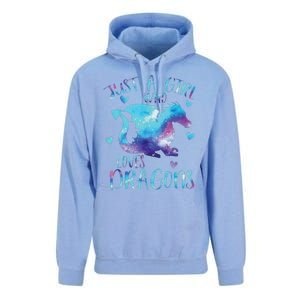 Funny Just A Girlss Who Loves Dragons Galaxy Space Dragon Cute Girlss Unisex Surf Hoodie