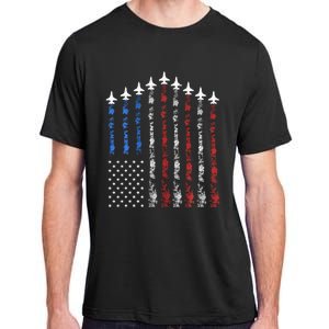 Fighter Jet Airplane Usa Flag 4th Of July Adult ChromaSoft Performance T-Shirt