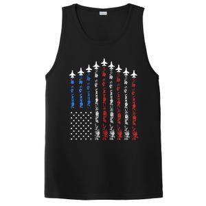 Fighter Jet Airplane Usa Flag 4th Of July PosiCharge Competitor Tank