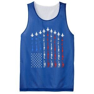 Fighter Jet Airplane Usa Flag 4th Of July Mesh Reversible Basketball Jersey Tank