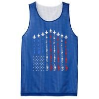 Fighter Jet Airplane Usa Flag 4th Of July Mesh Reversible Basketball Jersey Tank