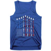 Fighter Jet Airplane Usa Flag 4th Of July Tank Top