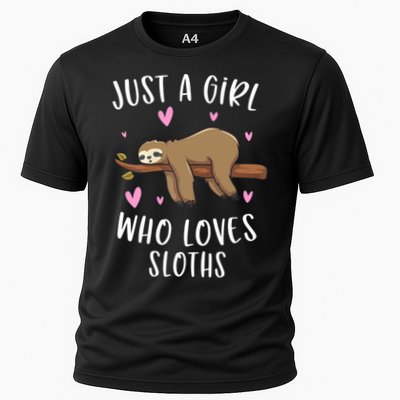 Funny Just A Girl Who Loves Sloths Gift Funny Sloth Gifts For Girls Gift Performance Shirt
