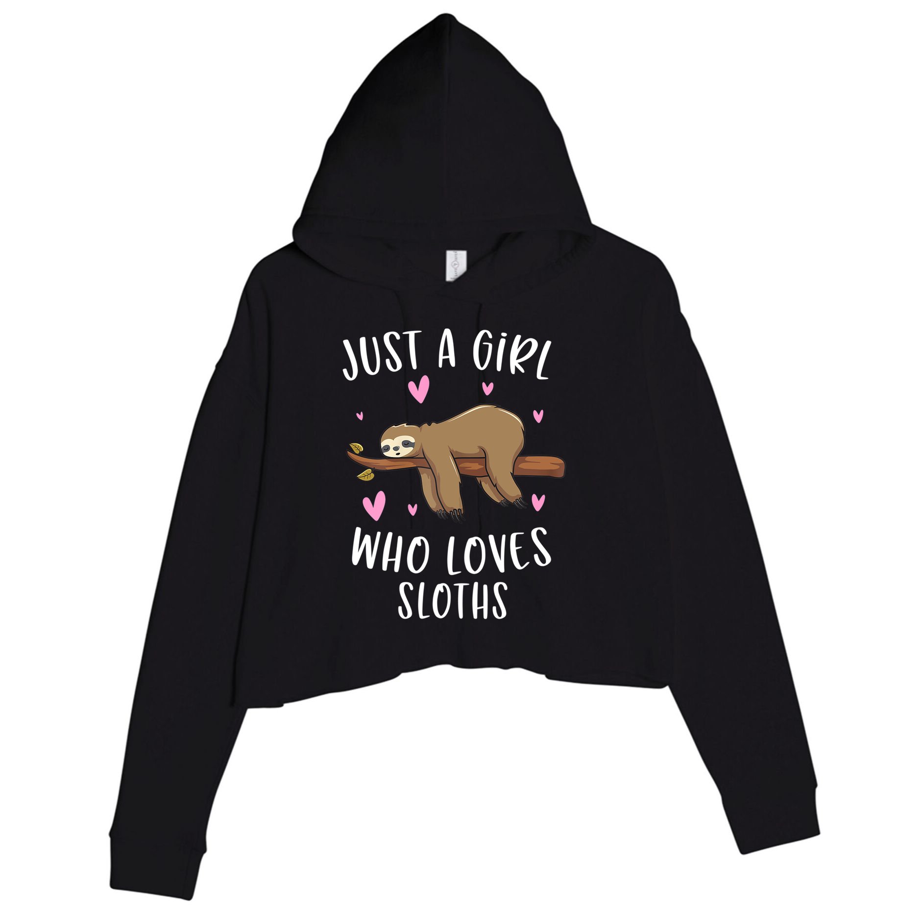 Funny Just A Girl Who Loves Sloths Gift Funny Sloth Gifts For Girls Gift Crop Fleece Hoodie