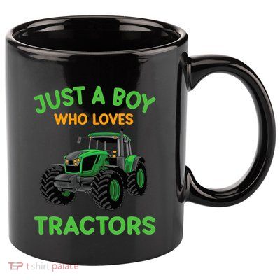 Funny Just A Who Loves Tractors Funny Farmer 11oz C Handle Ceramic Mug