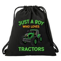 Funny Just A Who Loves Tractors Funny Farmer Drawstring Bag