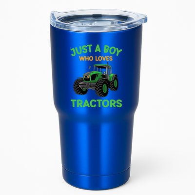 Funny Just A Who Loves Tractors Funny Farmer Tumbler