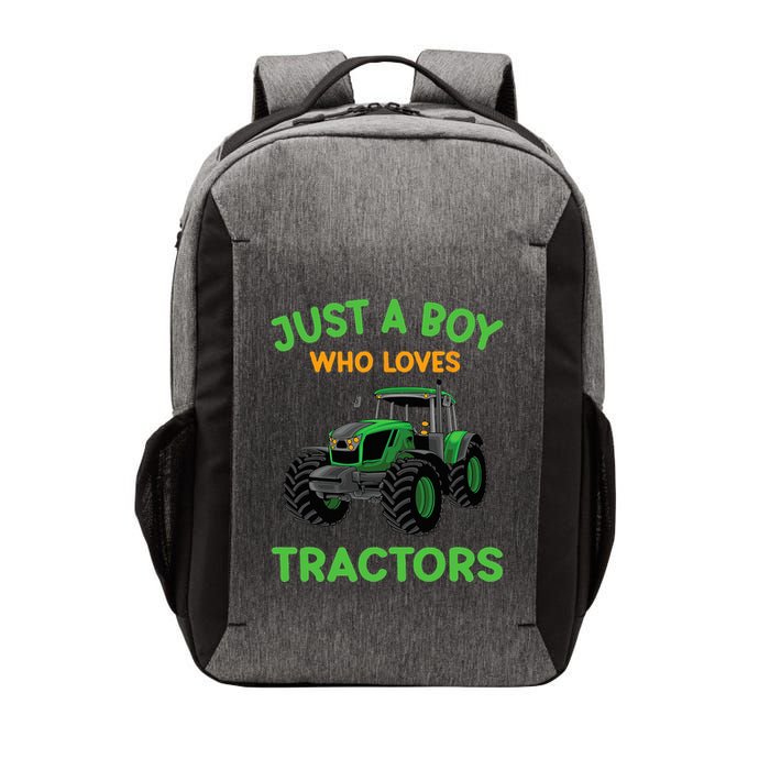 Funny Just A Who Loves Tractors Funny Farmer Vector Backpack