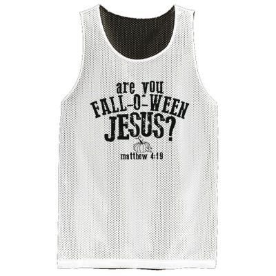 Fall Jesus Are You Falloween Jesus Matthew 4;15 Mesh Reversible Basketball Jersey Tank