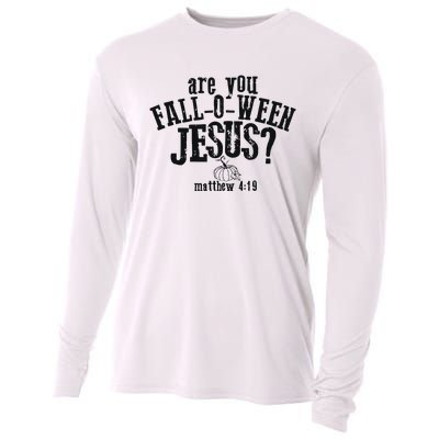 Fall Jesus Are You Falloween Jesus Matthew 4;15 Cooling Performance Long Sleeve Crew