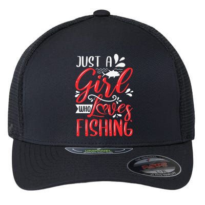 Funny Just A Who Loves Fishing Flexfit Unipanel Trucker Cap