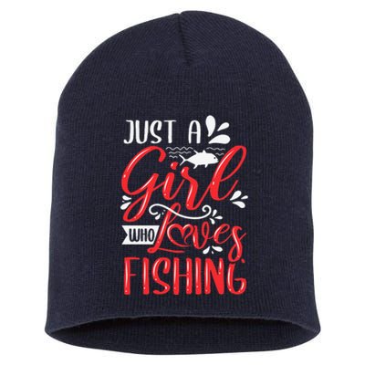 Funny Just A Who Loves Fishing Short Acrylic Beanie