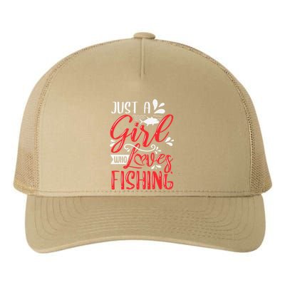 Funny Just A Who Loves Fishing Yupoong Adult 5-Panel Trucker Hat