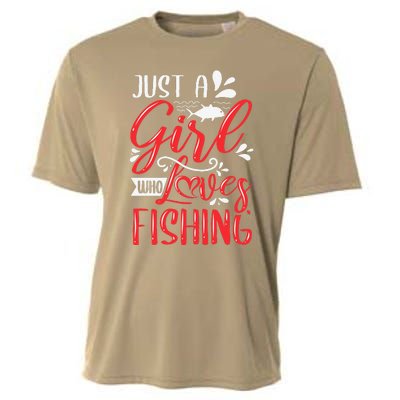 Funny Just A Who Loves Fishing Cooling Performance Crew T-Shirt