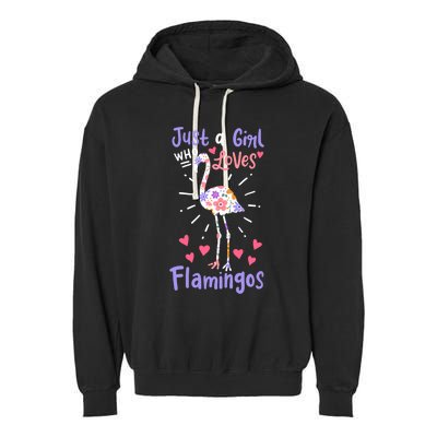 Flamingo Just A Girl Who Loves Flamingos Gift Meaningful Gift Garment-Dyed Fleece Hoodie