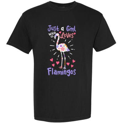 Flamingo Just A Girl Who Loves Flamingos Gift Meaningful Gift Garment-Dyed Heavyweight T-Shirt