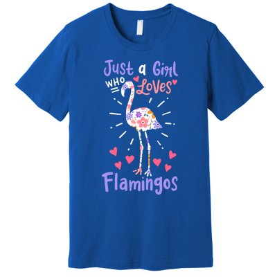 Flamingo Just A Girl Who Loves Flamingos Gift Meaningful Gift Premium T-Shirt