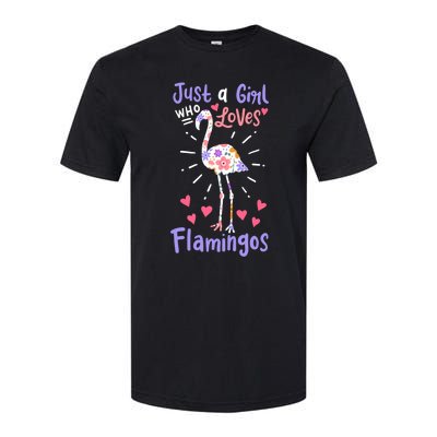 Flamingo Just A Girl Who Loves Flamingos Gift Meaningful Gift Softstyle CVC T-Shirt