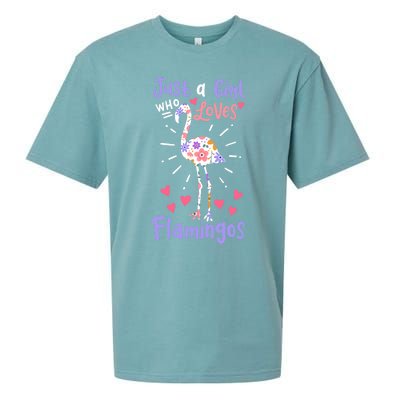 Flamingo Just A Girl Who Loves Flamingos Gift Meaningful Gift Sueded Cloud Jersey T-Shirt