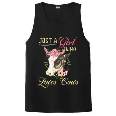 Funny Just A Girl Who Loves Cows Girls And Cow Owners Great Gift PosiCharge Competitor Tank