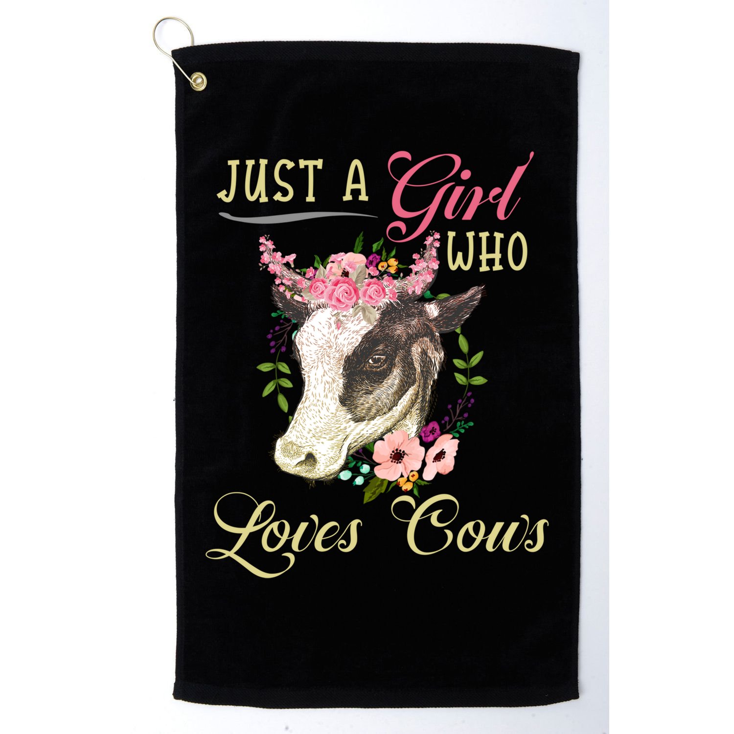 Funny Just A Girl Who Loves Cows Girls And Cow Owners Great Gift Golf Towel