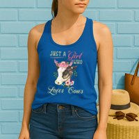 Funny Just A Girl Who Loves Cows Girls And Cow Owners Great Gift Womens Tank Top