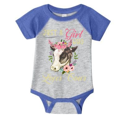 Funny Just A Girl Who Loves Cows Girls And Cow Owners Great Gift Infant Baby Jersey Bodysuit