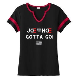 Funny Joe And The Hoe Gotta Go! American Flag Ladies Halftime Notch Neck Tee