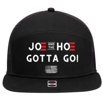 Funny Joe And The Hoe Gotta Go! American Flag 7 Panel Mesh Trucker Snapback Hat