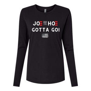 Funny Joe And The Hoe Gotta Go! American Flag Womens Cotton Relaxed Long Sleeve T-Shirt