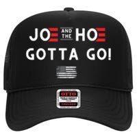 Funny Joe And The Hoe Gotta Go! American Flag High Crown Mesh Back Trucker Hat