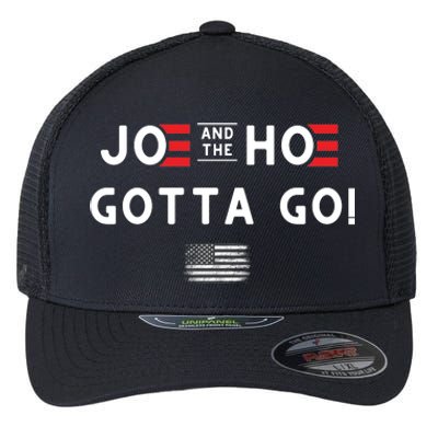 Funny Joe And The Hoe Gotta Go! American Flag Flexfit Unipanel Trucker Cap