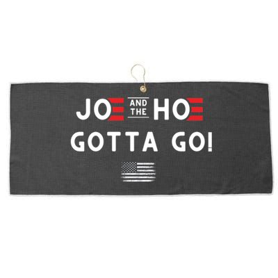 Funny Joe And The Hoe Gotta Go! American Flag Large Microfiber Waffle Golf Towel