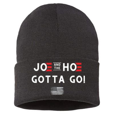 Funny Joe And The Hoe Gotta Go! American Flag Sustainable Knit Beanie