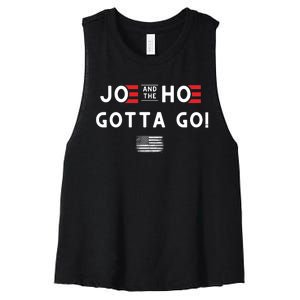 Funny Joe And The Hoe Gotta Go! American Flag Women's Racerback Cropped Tank