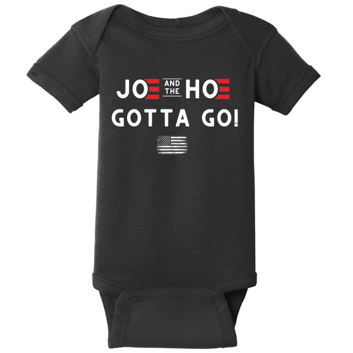 Funny Joe And The Hoe Gotta Go! American Flag Baby Bodysuit