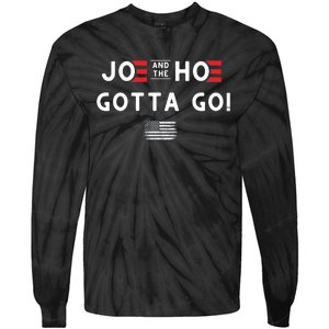 Funny Joe And The Hoe Gotta Go! American Flag Tie-Dye Long Sleeve Shirt