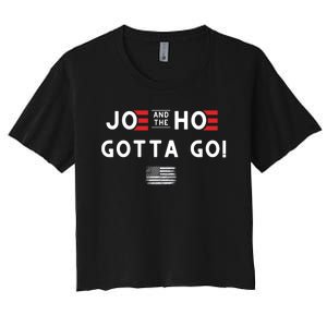 Funny Joe And The Hoe Gotta Go! American Flag Women's Crop Top Tee