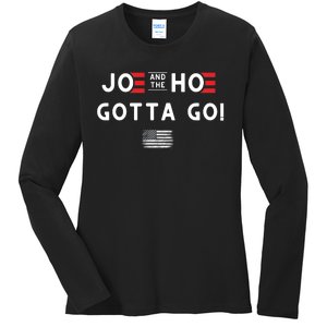 Funny Joe And The Hoe Gotta Go! American Flag Ladies Long Sleeve Shirt