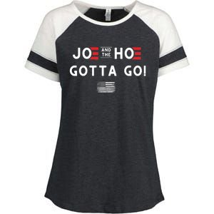 Funny Joe And The Hoe Gotta Go! American Flag Enza Ladies Jersey Colorblock Tee