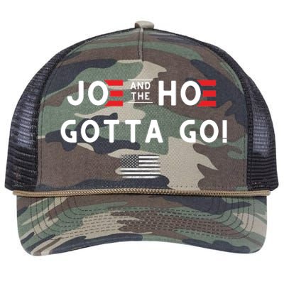 Funny Joe And The Hoe Gotta Go! American Flag Retro Rope Trucker Hat Cap