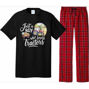 Farm Just A Who Loves Tractors Farmer Cool Gift Pajama Set