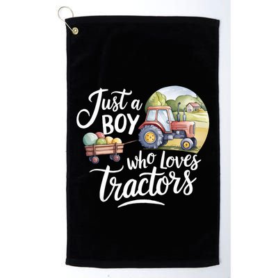 Farm Just A Who Loves Tractors Farmer Cool Gift Golf Towel