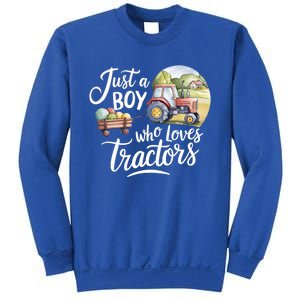 Farm Just A Who Loves Tractors Farmer Cool Gift Sweatshirt