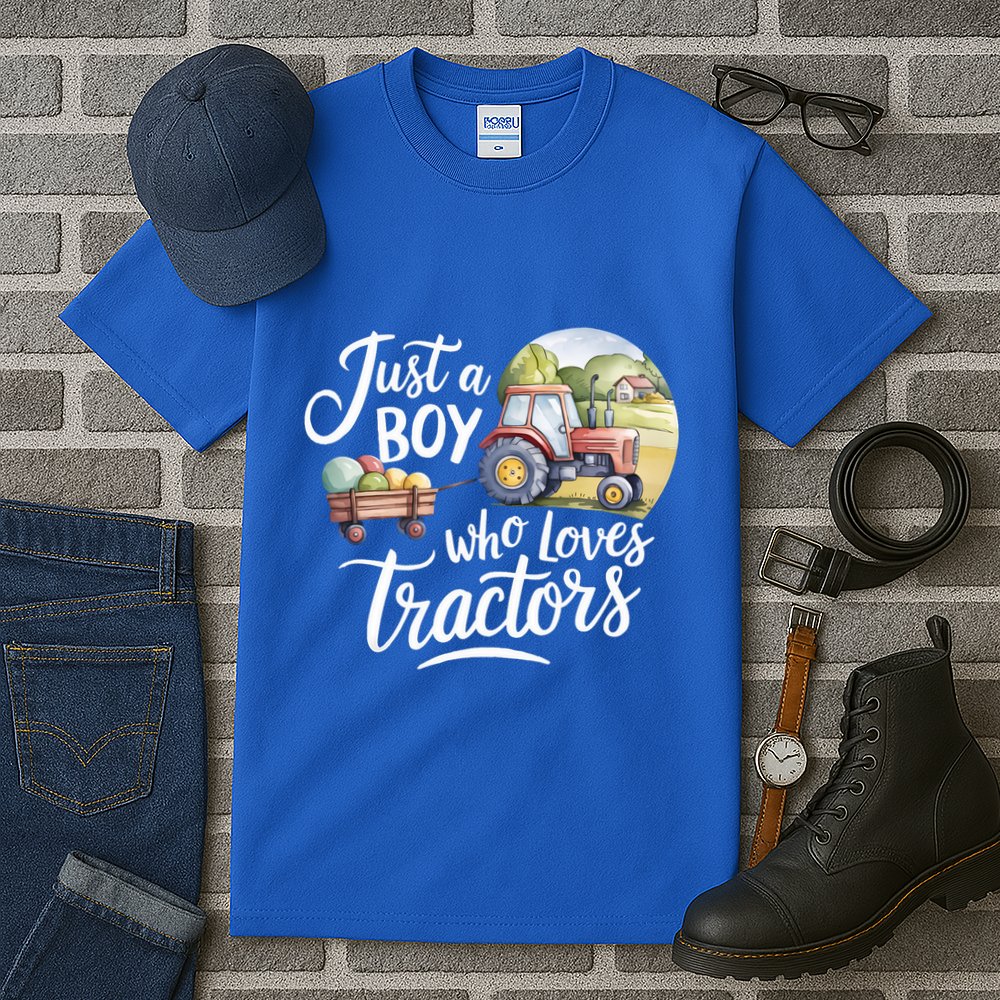 Farm Just A Who Loves Tractors Farmer Cool Gift Tall T-Shirt