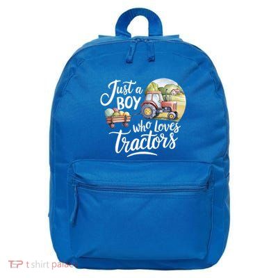 Farm Just A Who Loves Tractors Farmer Cool Gift 16 in Basic Backpack