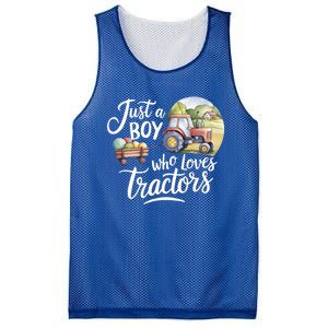 Farm Just A Who Loves Tractors Farmer Cool Gift Mesh Reversible Basketball Jersey Tank