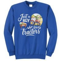 Farm Just A Who Loves Tractors Farmer Cool Gift Tall Sweatshirt